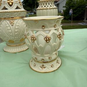 Lenox Florentine and Pearl Arched Votive Candle Holder